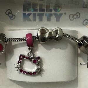 Hello Kitty Girl’s Pink and Silver Charm Bracelet